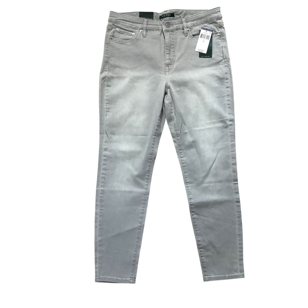 Lauren Ralph Lauren Premier Skinny Ankle Jeans Size 10 New With Tag Gray Gothic